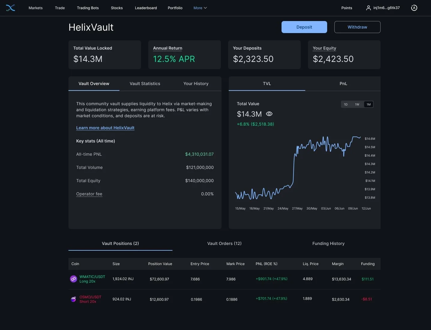 Helix Exchange: provide liquidity